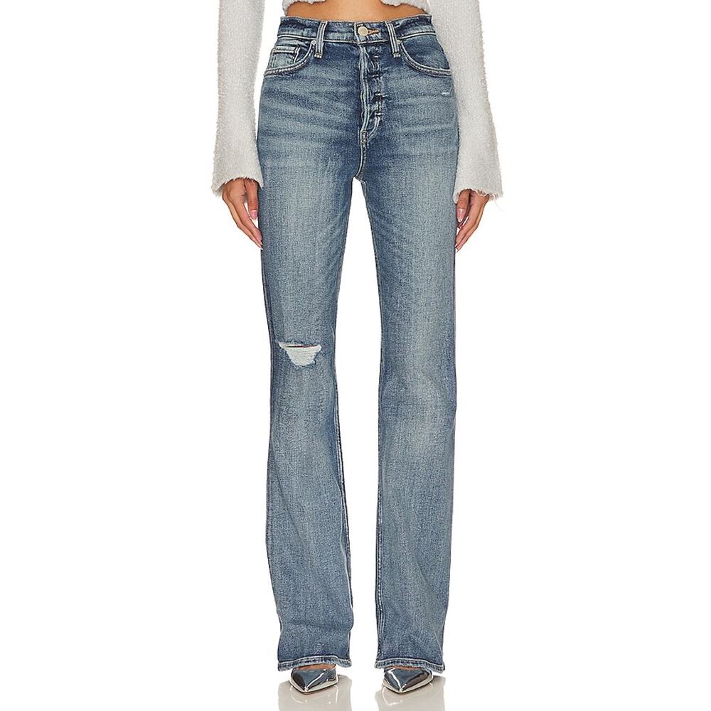 Hudson 'Faye' Blue Ultra High Rise Flare Denim Jeans Size 26